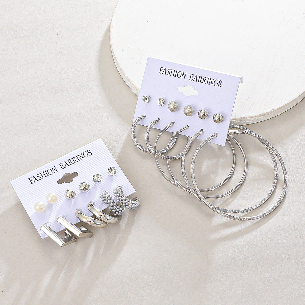 Wholesale Butterfly Pearl Alloy Earrings Set Combination